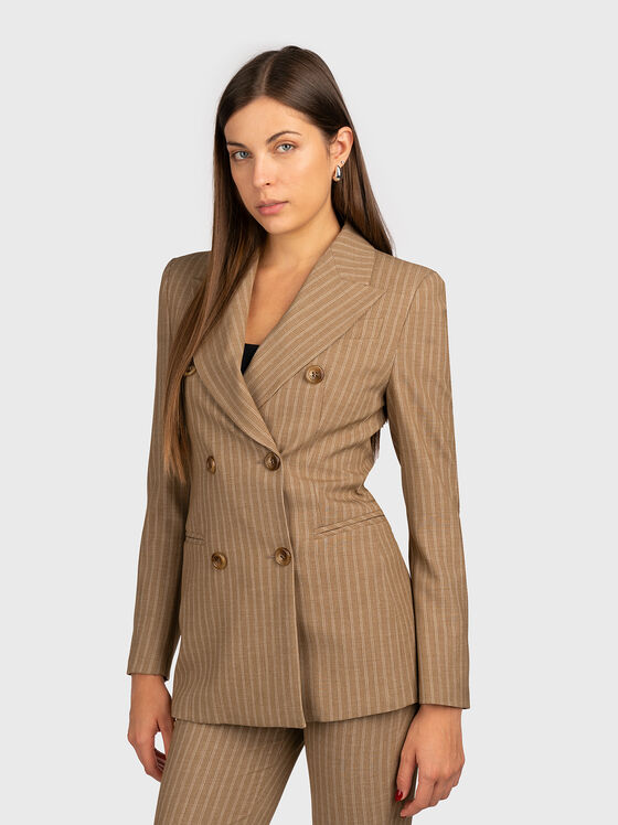 Striped blazer with double-breasted fastening - 1