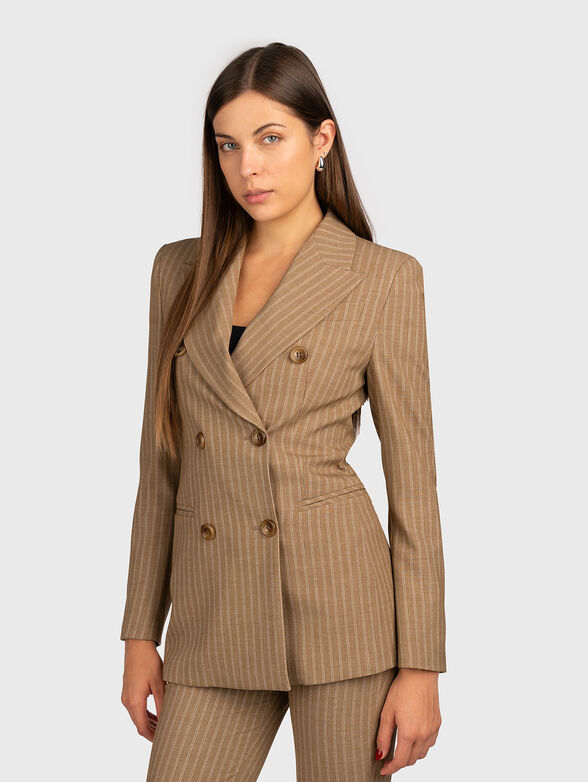 Striped blazer with double-breasted fastening - 1