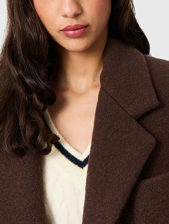 Double breasted virgin wool coat - 4