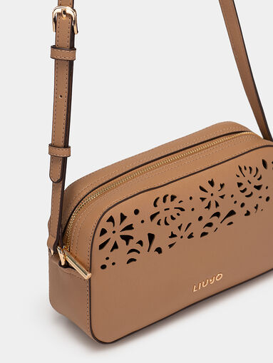 Black crossbody bag with laser perforations - 5