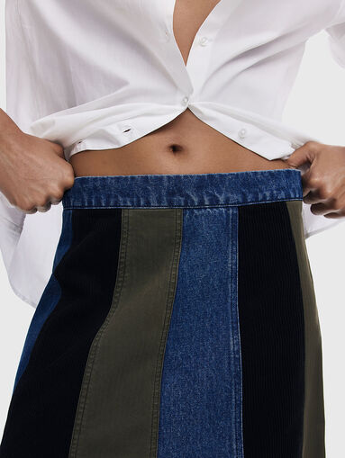 Patchwork midi skirt - 4