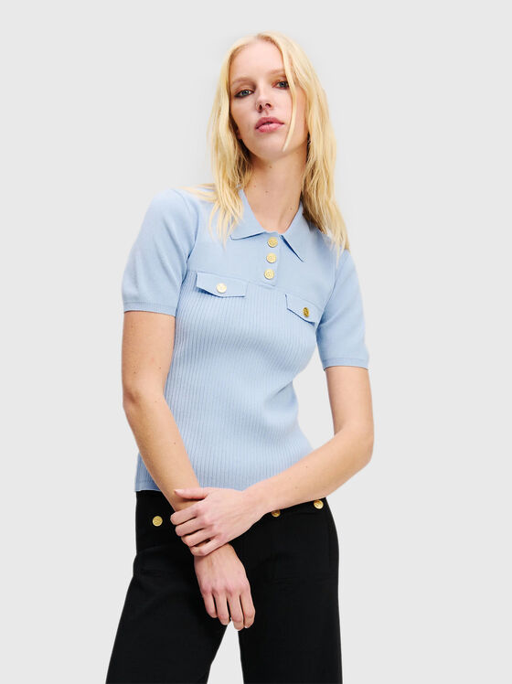 Polo shirt with gold buttons - 1