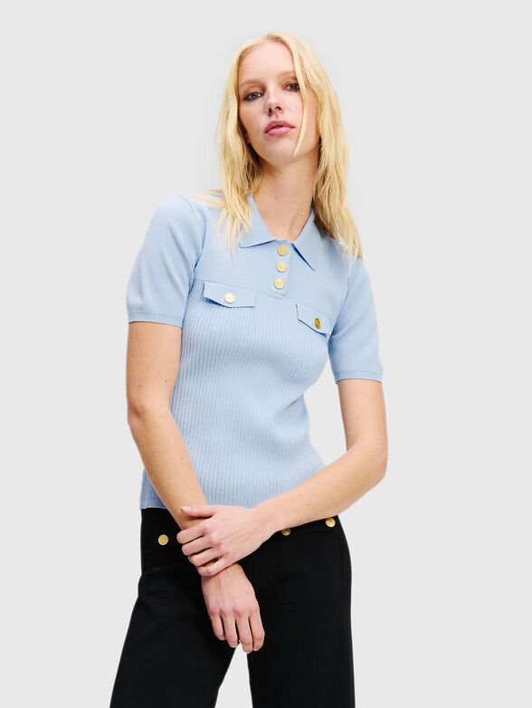 Polo shirt with gold buttons - 1