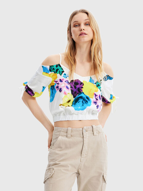 Top with floral print - 0