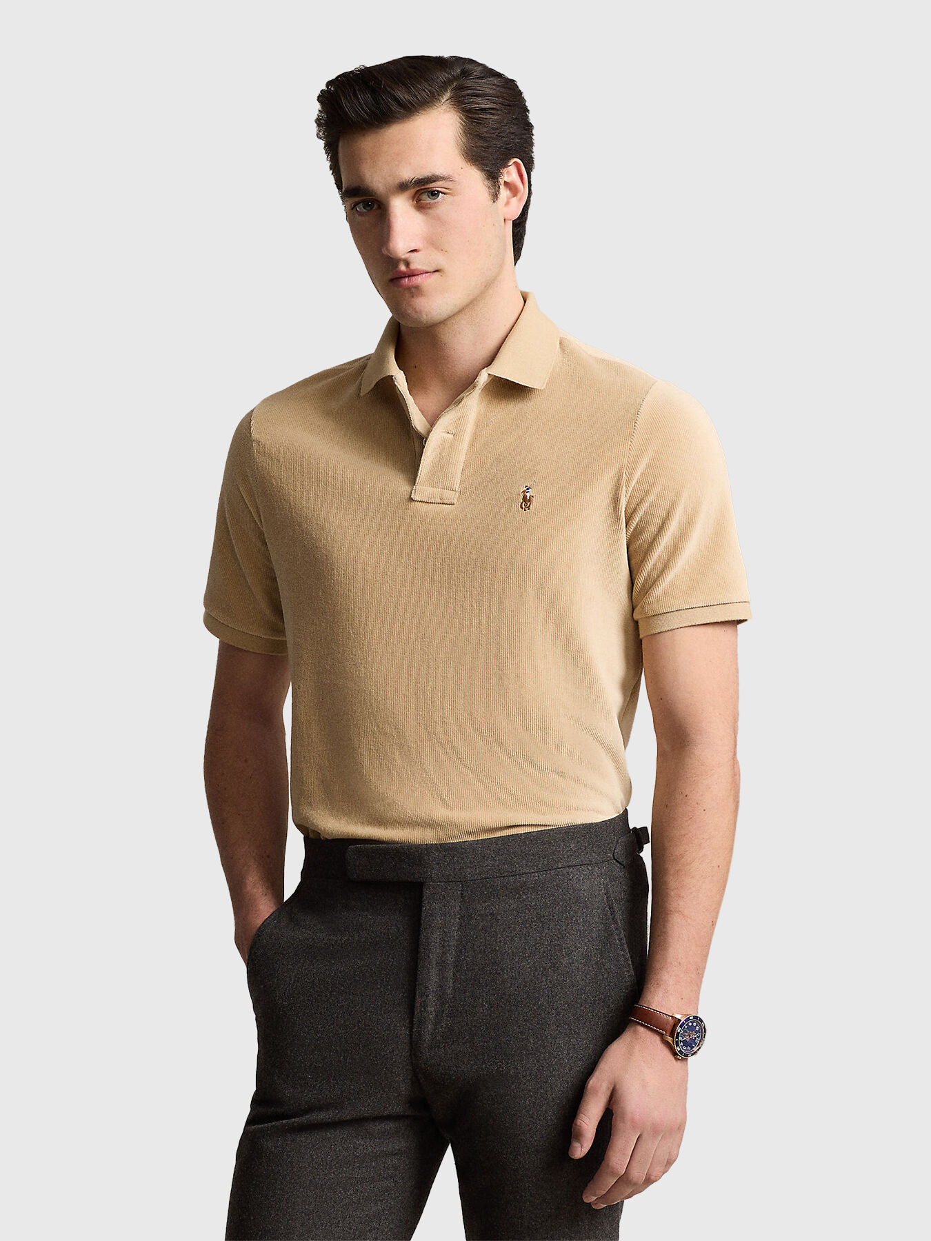 Polo shirt in beige colour brand POLO RALPH LAUREN
