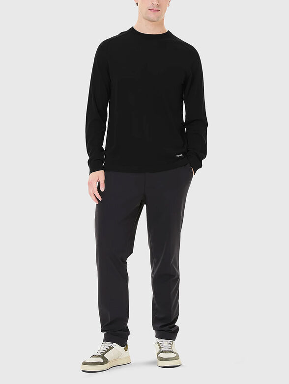 Wool and silk sweater with oval neckline - 2