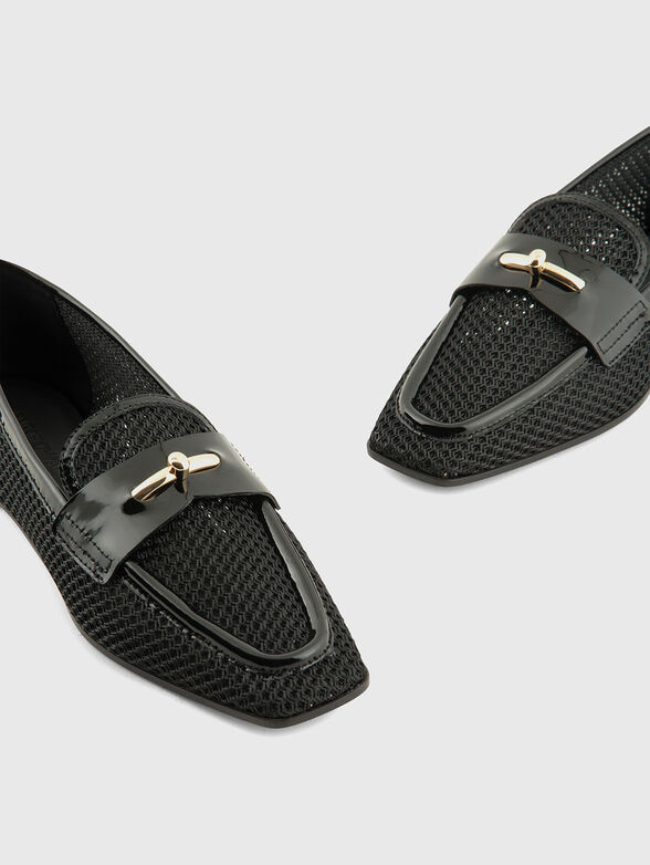 Black loafers with gold accent - 4