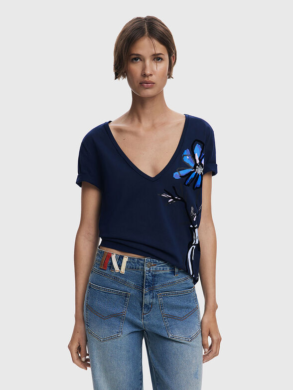 DUMAS T-shirt with V-neck - 1