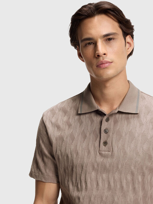 DUNIK cotton polo shirt with a jacquard pattern - 4