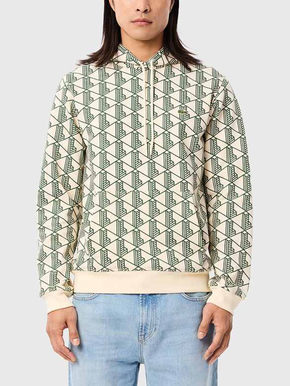 Sweatshirt with hood and print - 1