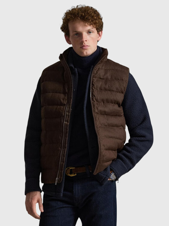 Quilted linen vest - 1