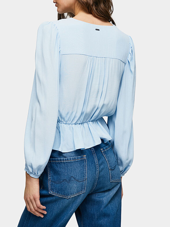 EDITA blue blouse with puff sleeve - 3