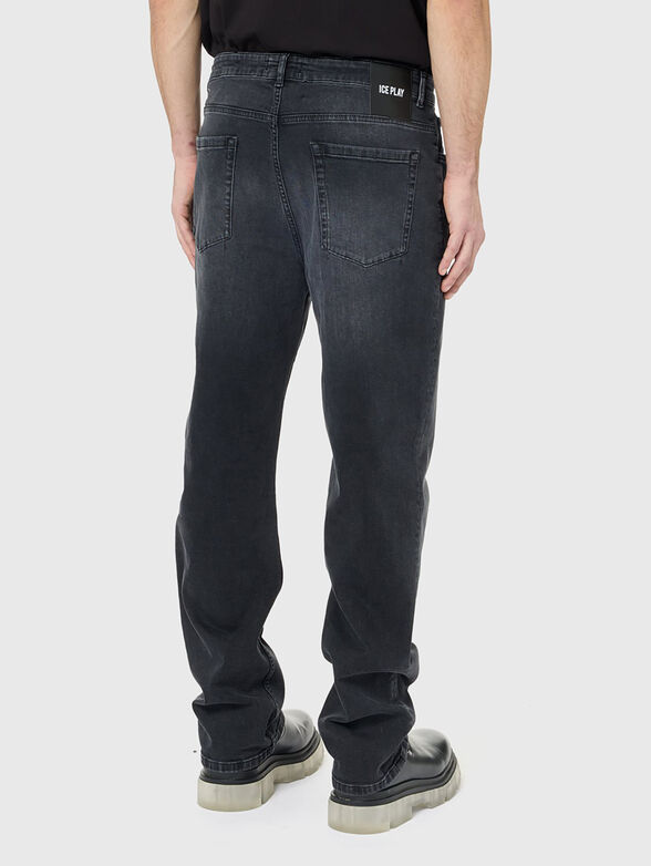 Wide leg jeans with washed effect - 1