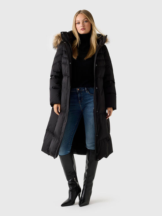 Long hooded puffer jacket - 1