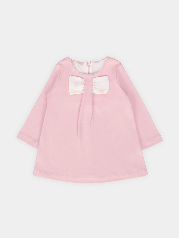 Pink dress with accent ribbon - 1