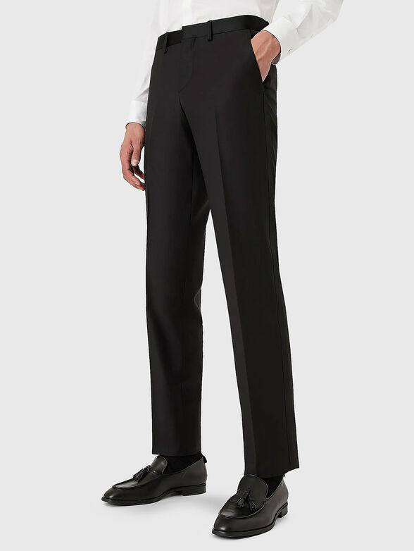 Black wool trousers  - 1