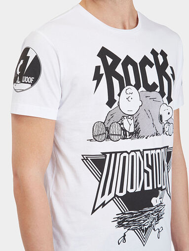 Black t-shirt with Rock Woodstock print - 3
