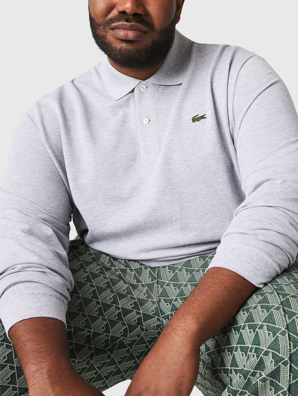 Cotton polo shirt with long sleeves - 6
