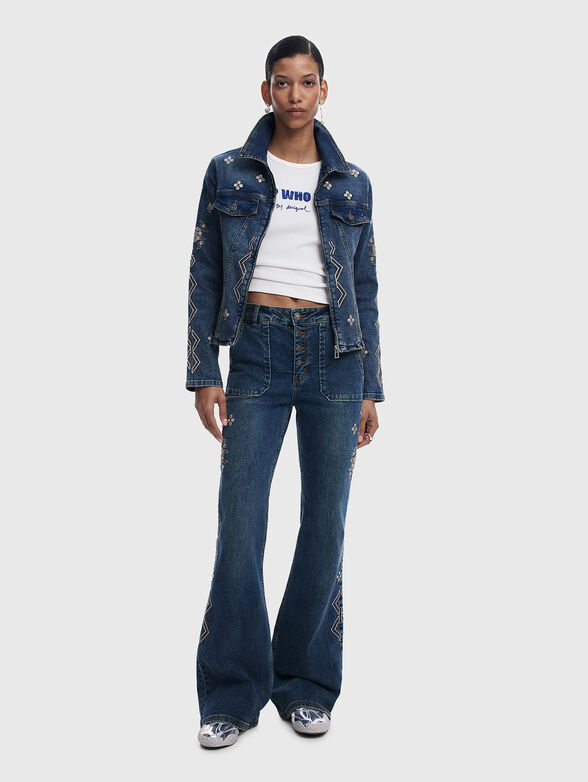 Embroidered denim jacket - 1