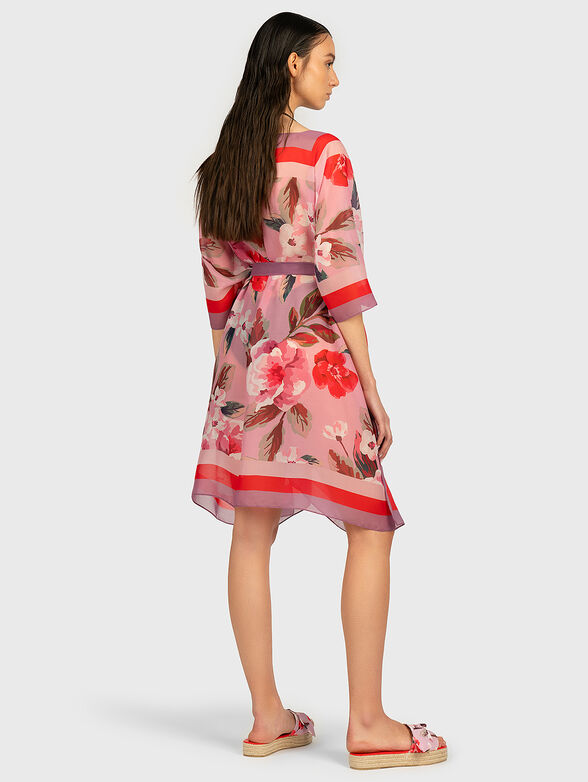 Blue kaftan with floral print - 2