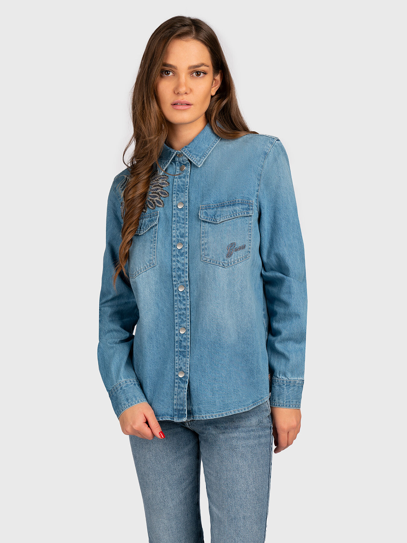 Guess on sale denim shirt