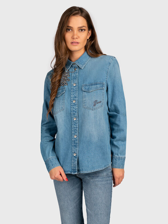 Denim shirt with embroidery  - 1