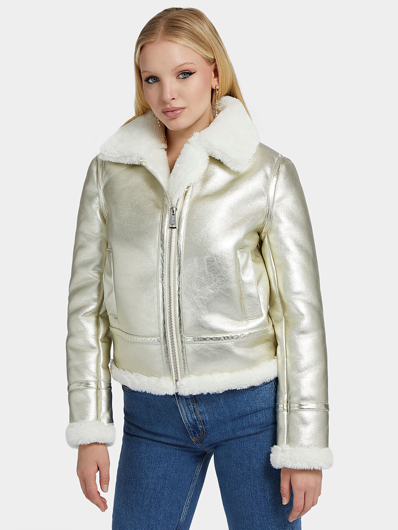 Guess metallic jacket sale