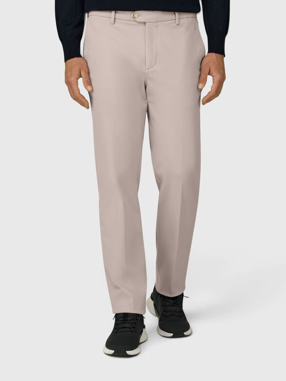 Cotton beige trousers - 1