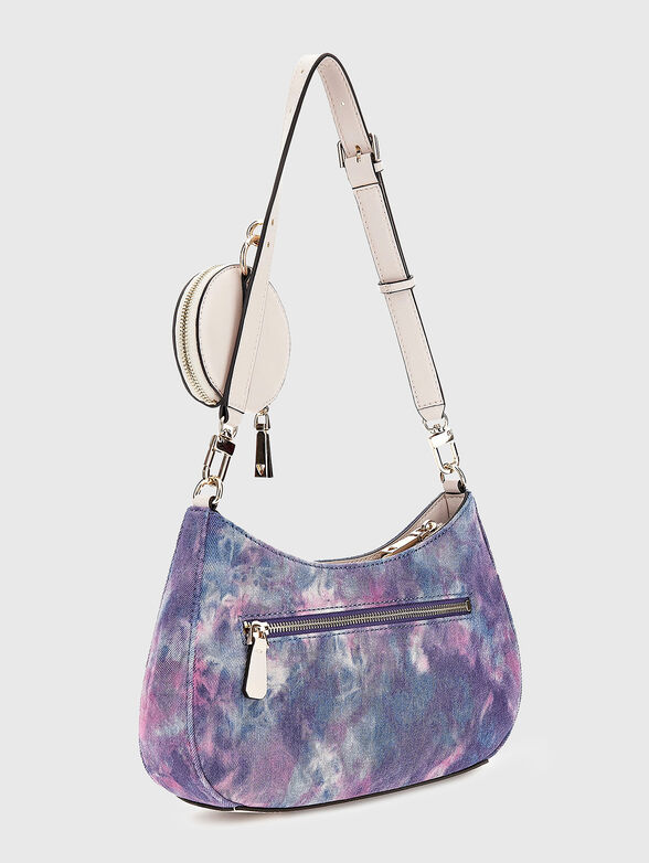 Graffiti print denim hobo bag - 5