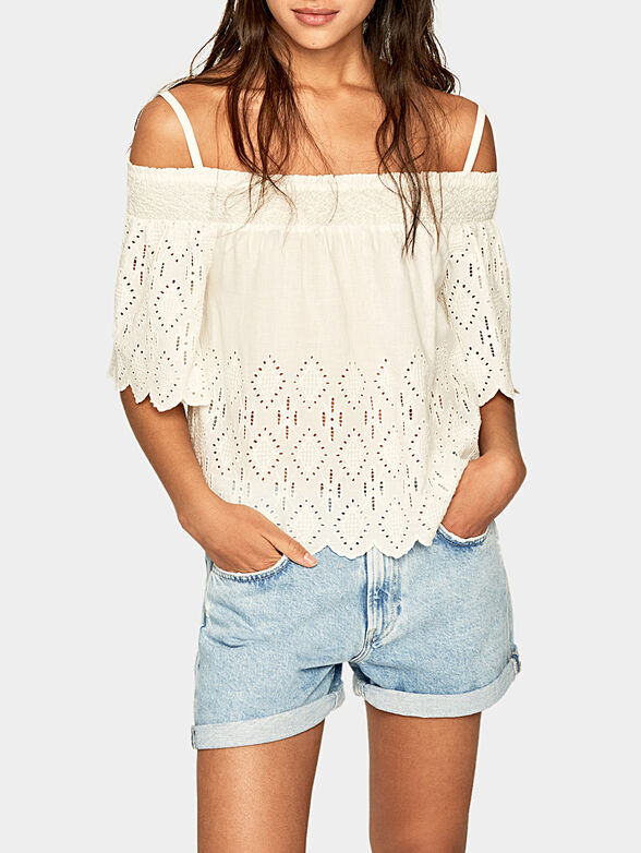 LUNA black cotton blouse - 2