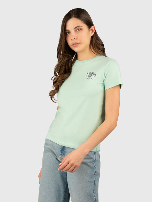T-shirt with oval neckline and logo print - 1