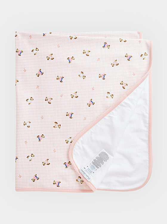 Розово одеяло с Polo Bear лого принт - 1