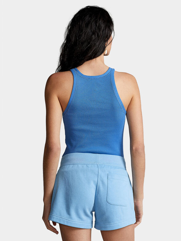 Blue top with ribbed texture - 3