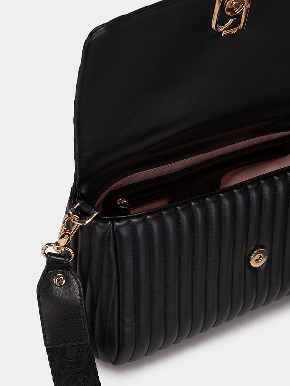 Black crossbody bag with quilted effect - 6