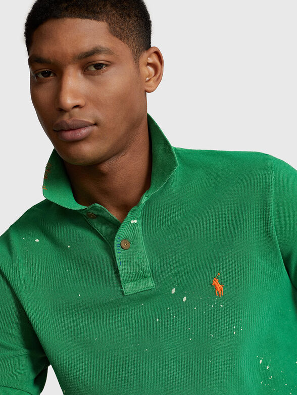 Cotton Polo-shirt with art print - 4
