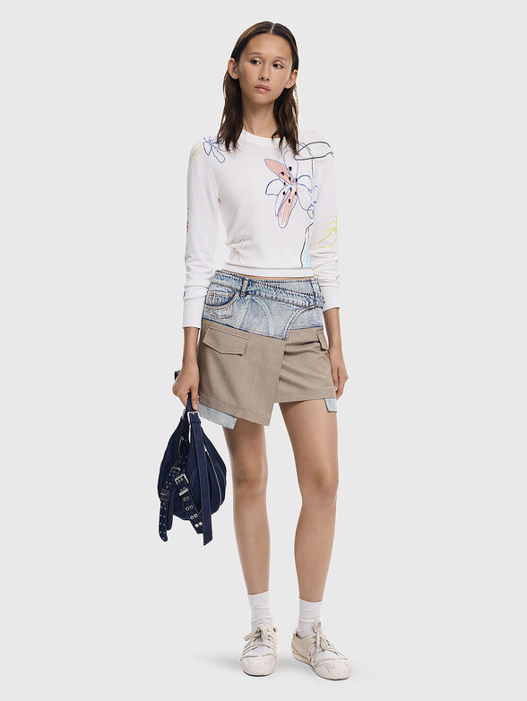 ARTY sweater with floral accents  - 2