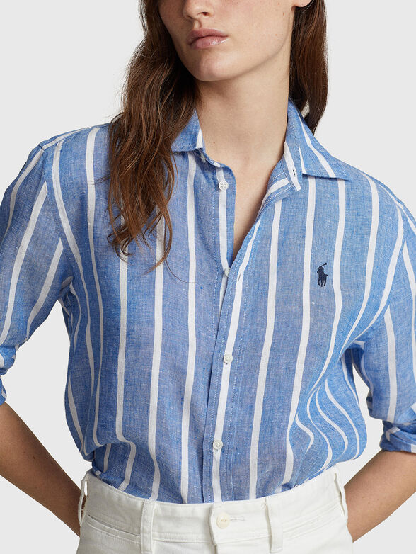 Striped shirt in linen  - 4