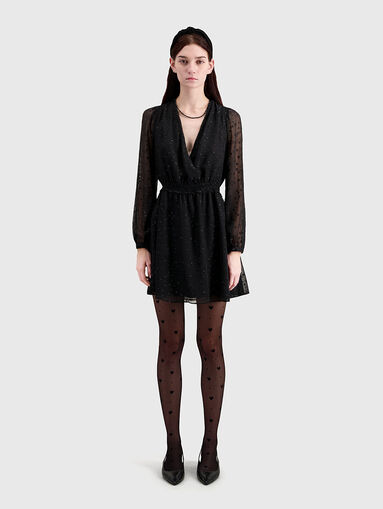 Black wrap mini dress - 4