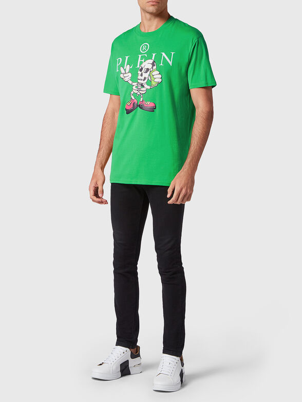 SKULLY G green T-shirt with print - 2
