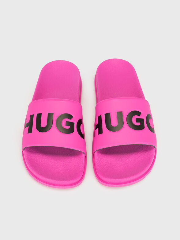 Fuchsia slippers with contrasting logo - 6