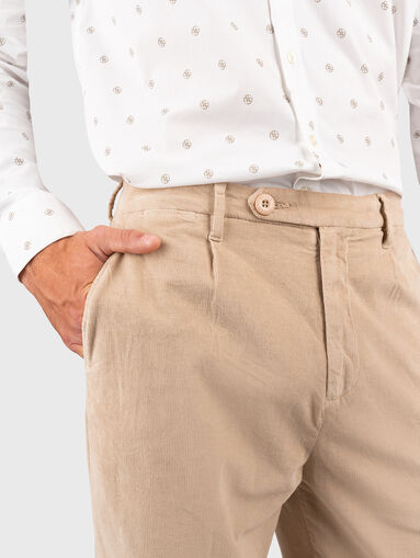 NOAH beige trousers with logo - 4