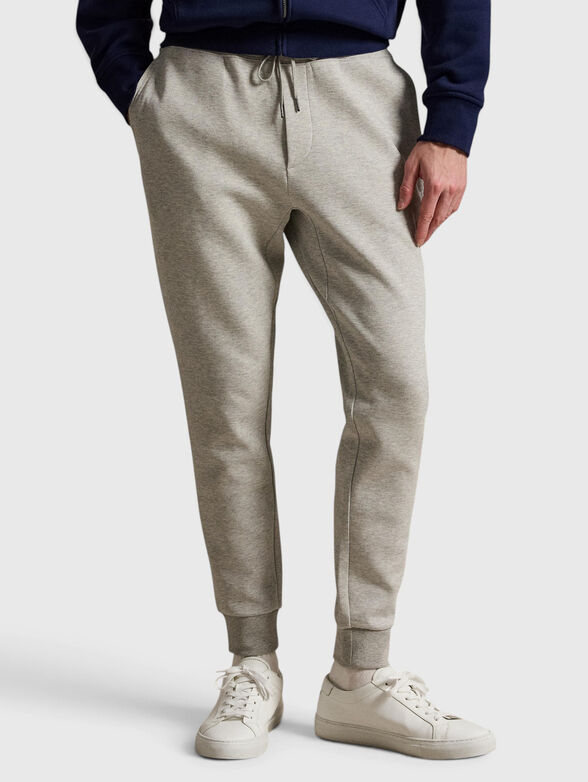 Sports trousers with embroidered logo - 1