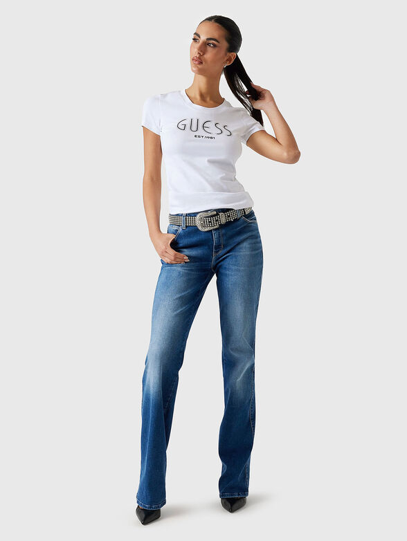 Black cotton T-shirt with logo print - 2