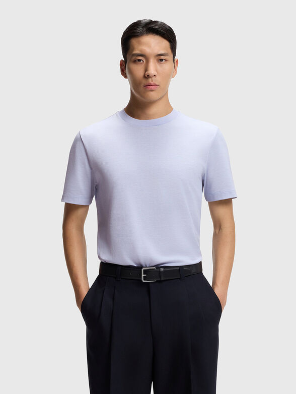 Light purple T-shirt with textured finish - 1