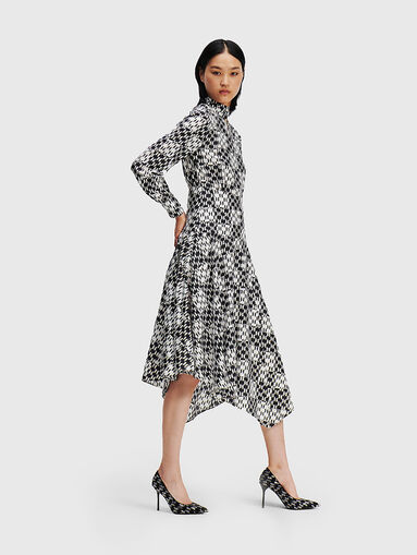 Silk dress with monogram print - 4