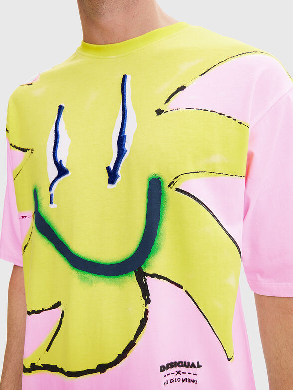 MIGUEL T-shirt in pale pink color with print - 4