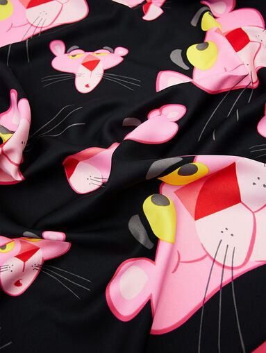 Square Pink Panther print foulard - 4