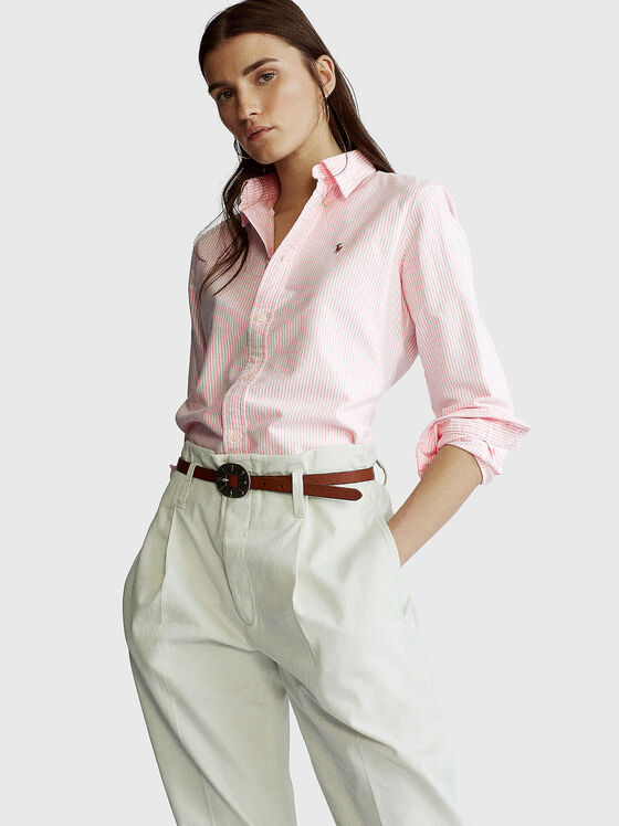 Pink shirt in cotton - 1
