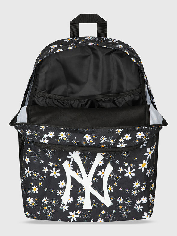 Black backpack with floral print - 4