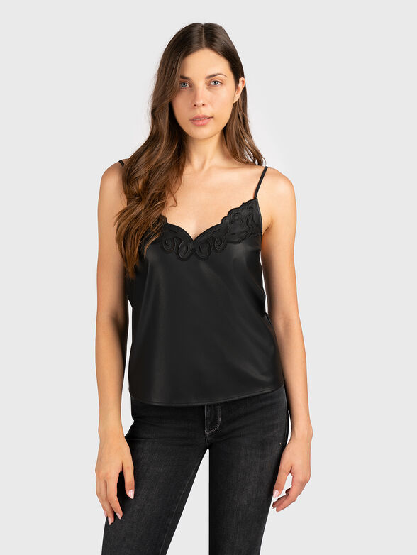 MELINDA black top from eco leather - 0
